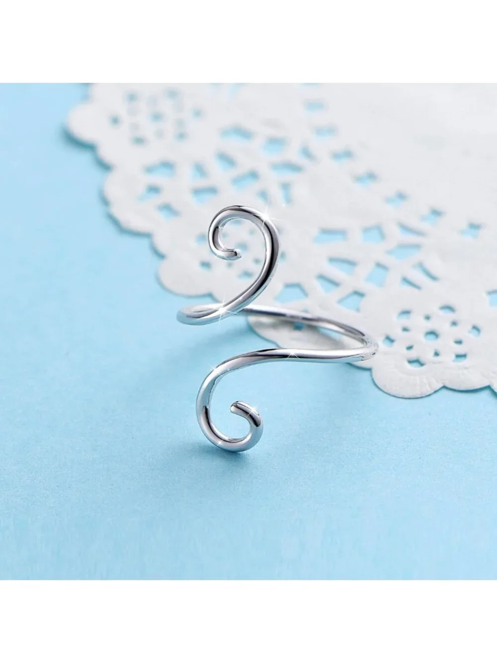 Adjustable S925 Sterling Silver Wrap Open Ring for Women - Elegant & Stylish